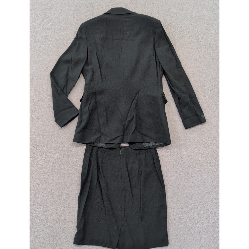 Casual Corner Women's Black Wool Blend Suit Jacket & Skirt Set Size 8 - Picture 4 of 4